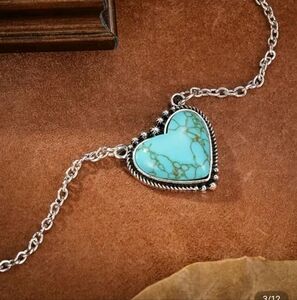 💙 Western Style Turquoise Heart Necklace
